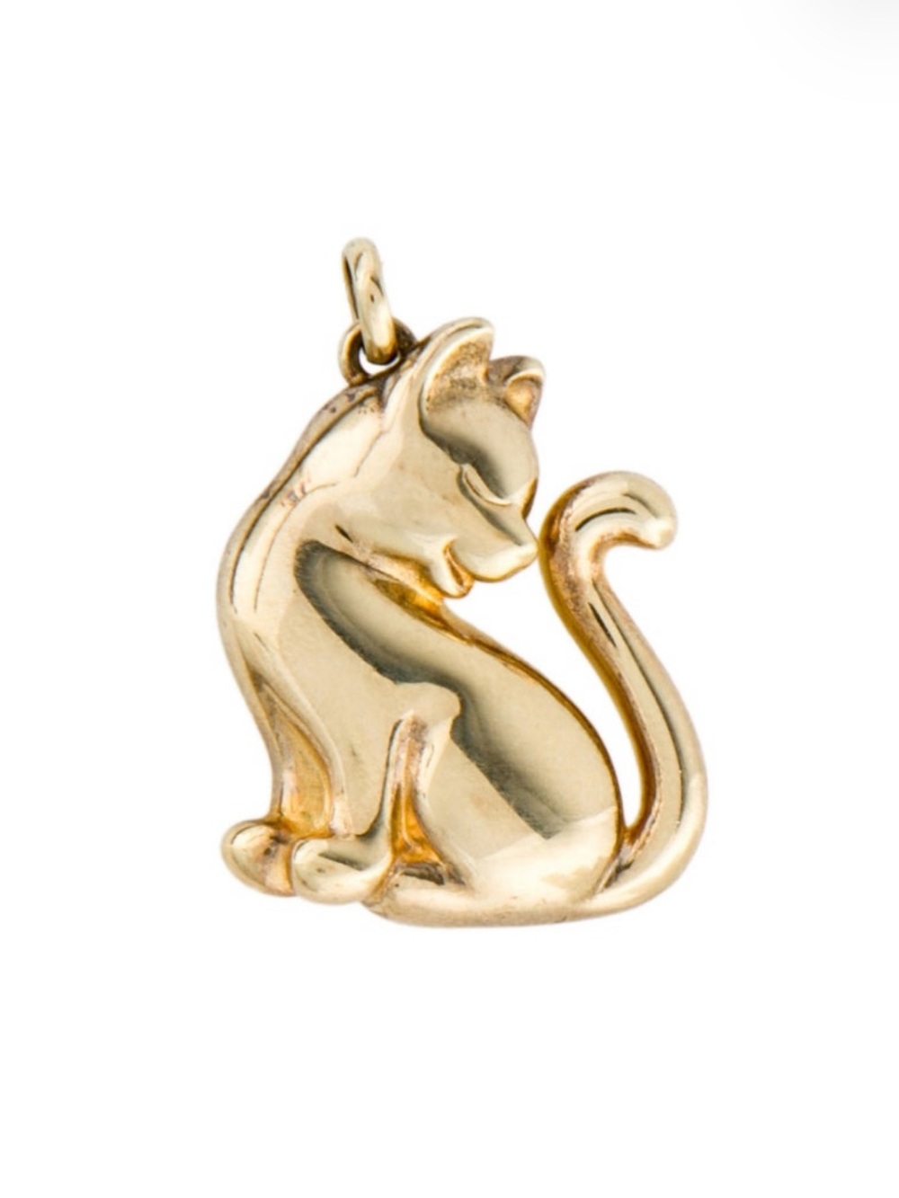 14k Gold Cat 1.25” Charm Pendant 3 Grams 585 - Picture 10 of 11
